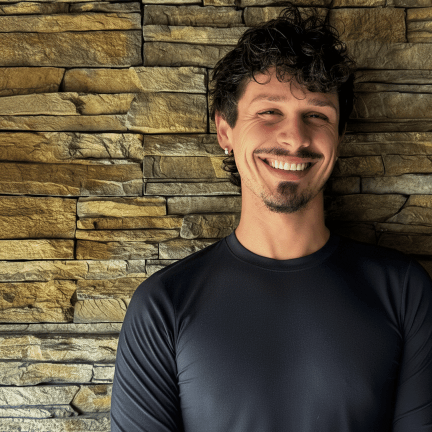 Portrait of Nicholas Mercado, a professional stylist at Enmoda Salon x Spa, showcasing their expertise and style.